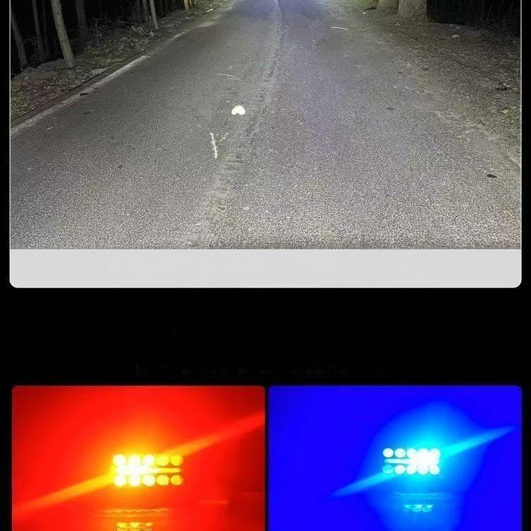 Главна светлина за автомобил, мотоциклет и електрически триколесник — алуминий, 12V, 30W, леща с 10 LED, дневна светлина и двуцветен прожектор