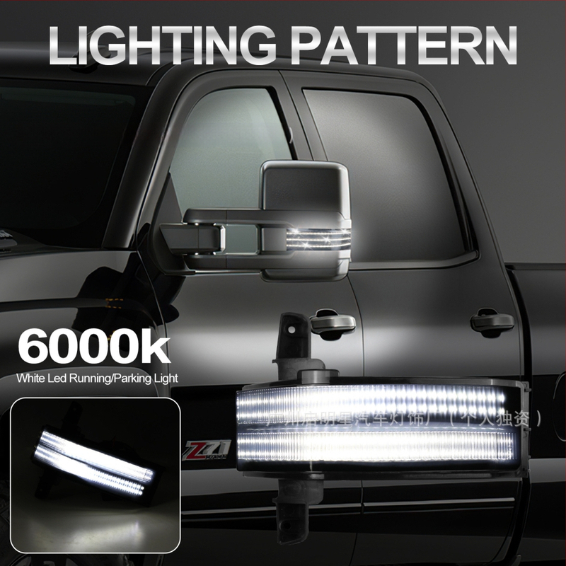 Galinio vaizdo veidrodžio posūkio signalas Chevrolet Silverado/Sierra — 5W, 12V, PC&ABS korpusas, tarnavimo laikas 50 000 valandų