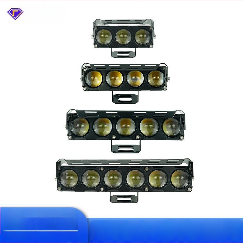 Φανάρι μοτοσικλέτας LED με τρία LED, διχρωματικός φακός λευκός-κίτρινος