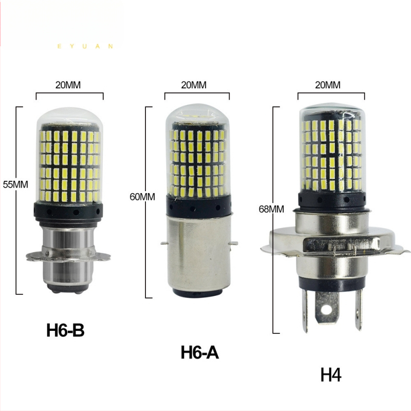 LED prednje svjetlo za motocikl H4 BA20D P15D H6 3014 144SMD s dvostrukim zahvatom