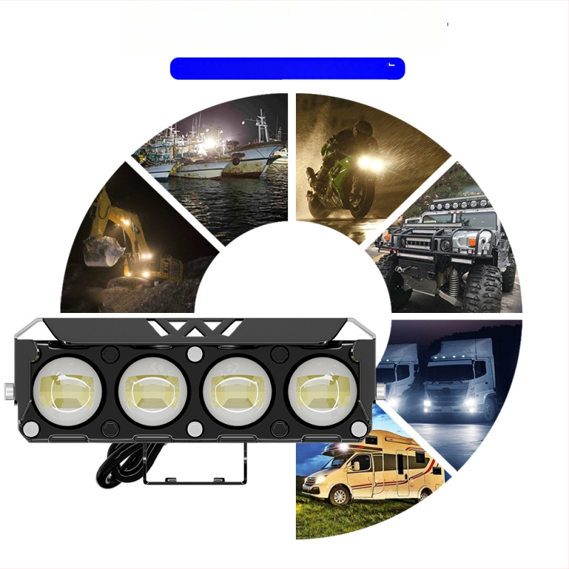 LED prednje svjetlo za motocikl — off-road, 24W, 14000 lm, IP68, 12-85V, aluminijska legura, LED 3570, Wilson