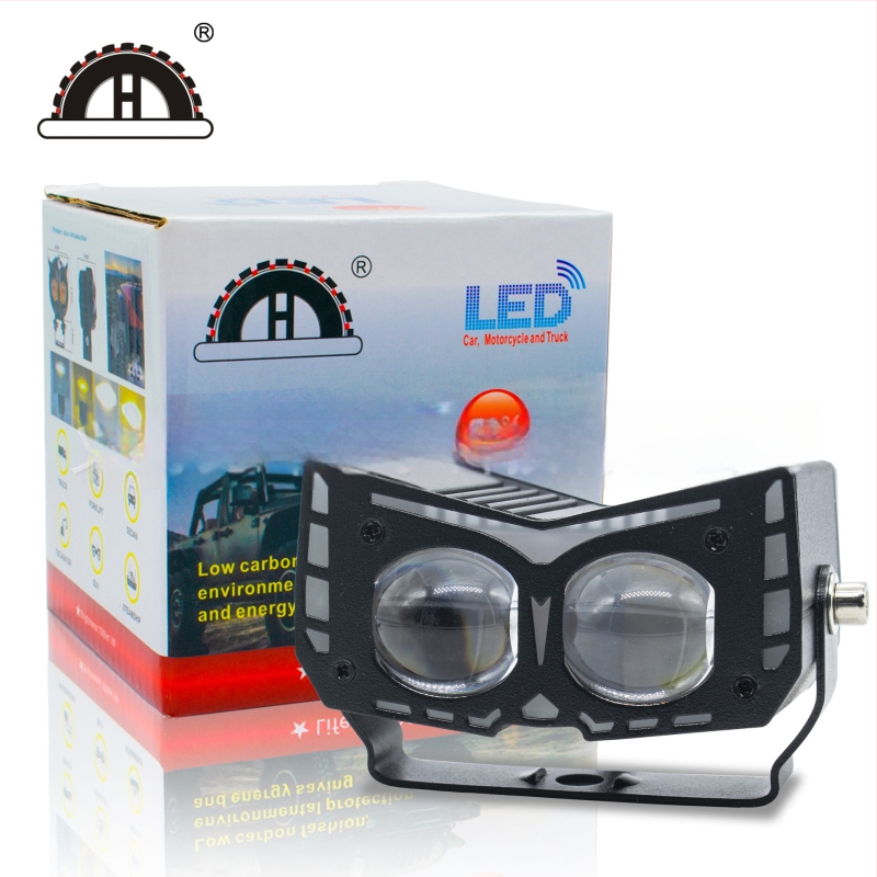 Vanjski LED reflektor za motocikl s očima đavla, 20W, 3000 lm, IP67, vodootporan