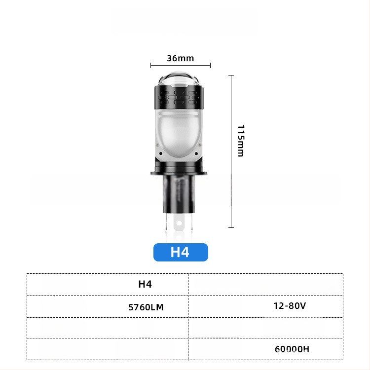 TGZ novi motocikl LED far s dvostrukim lećama i ventilatorom, 5760 lm, 48 W, bijelo-žuta dvobojna, plug-and-play