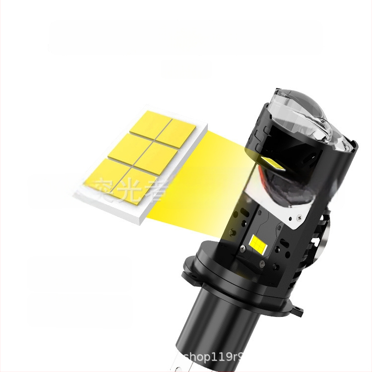 TGZ novi motocikl LED far s dvostrukim lećama i ventilatorom, 5760 lm, 48 W, bijelo-žuta dvobojna, plug-and-play