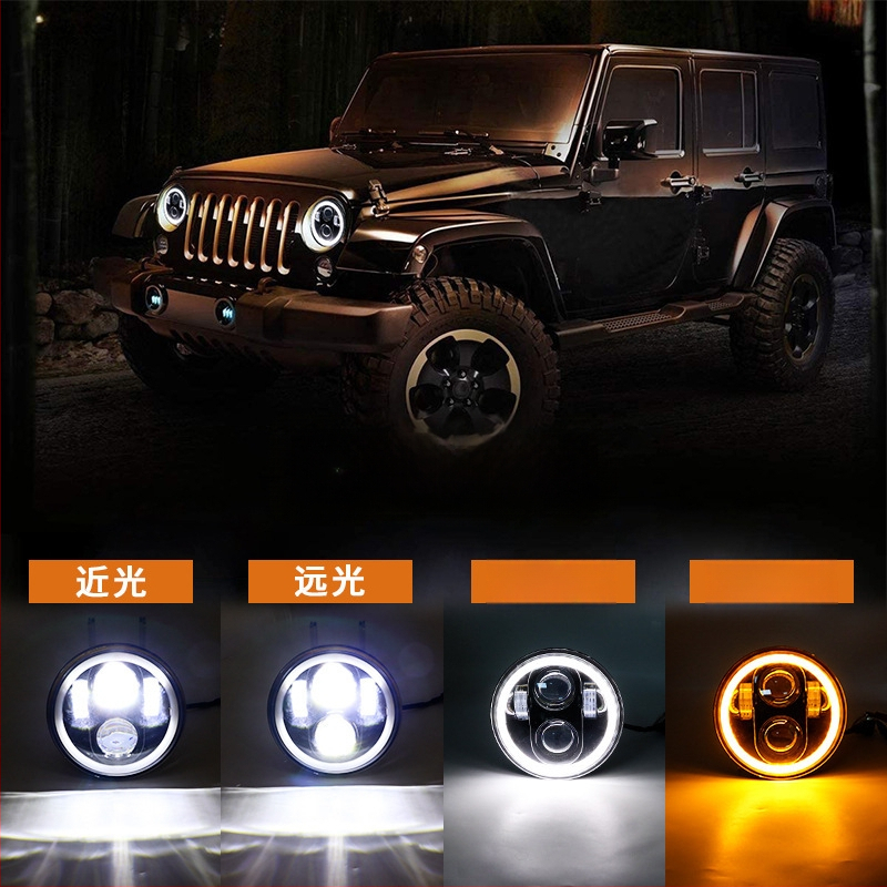 5,75-inčni LED far s 4 LED, 60W, Angel Eye, off-road za motocikl