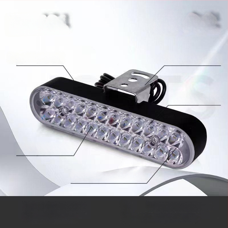 24 LED-es motorkerékpár előre világító lámpa, külső LED csíkos fényszóró, alumínium ötvözet test, 12-80V univerzális