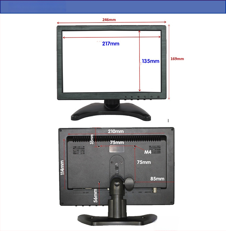 Zhixianda H1016 IPS οθόνη, αναλογία εικόνας 16:10, θύρες USB/HDMI/VGA/Audio, φωτεινότητα 500 cd/m2, 3C πιστοποιημένο