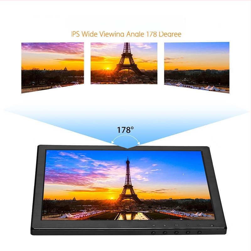 Zhixianda H1016 IPS οθόνη, αναλογία εικόνας 16:10, θύρες USB/HDMI/VGA/Audio, φωτεινότητα 500 cd/m2, 3C πιστοποιημένο