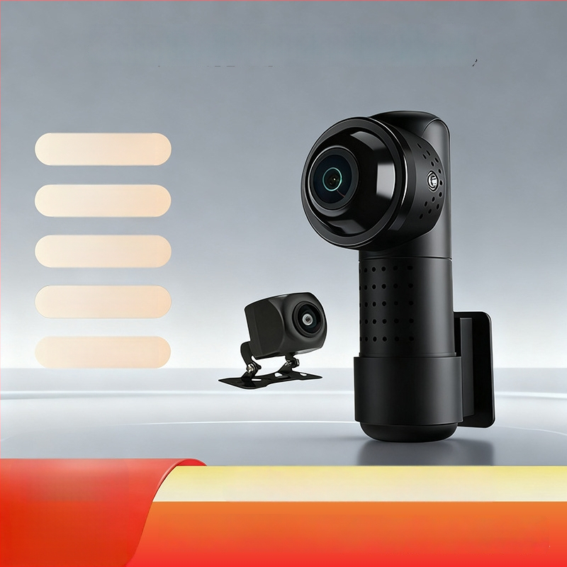 360° panoramska 4K dash kamera s bežičnom aplikacijom, prednja i stražnja dvostruka leća, bez zaslona