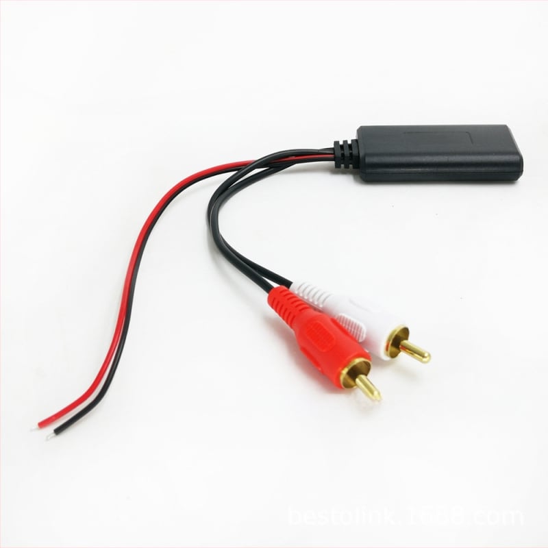 Automobilinis Bluetooth imtuvas su 2 RCA išvestimis (kairė/dešinė), Bluetooth 5.0, 12V maitinimas