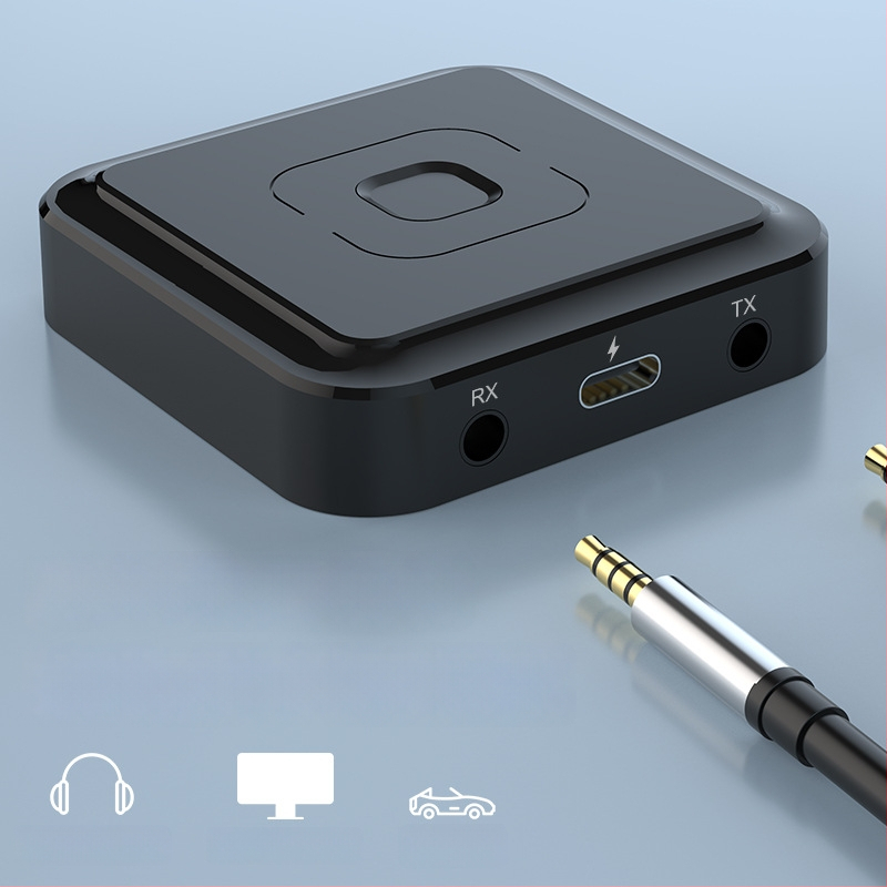BT-22 Automobilinis Bluetooth garso siųstuvas–priimtuvas – Bluetooth 5.1, 3,5 mm jungtis, Plug-and-Play, išorinis maitinimas