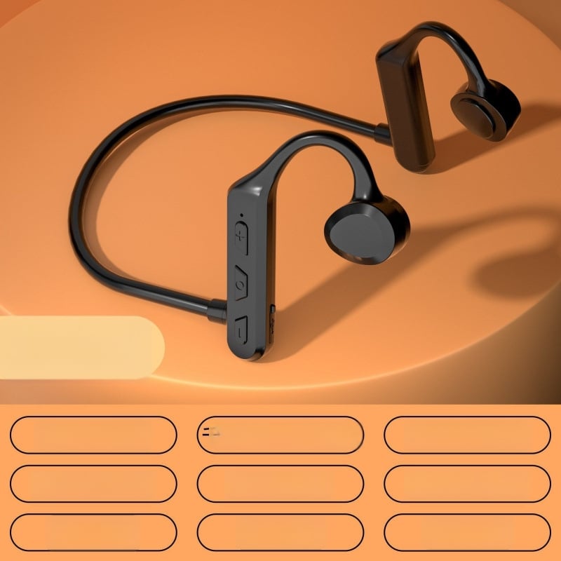 Csontvezetéses vezeték nélküli fejhallgató – nyitott fül, Bluetooth 5.0, Qualcomm chip, IPX6 vízálló, akkumulátor >8 óra