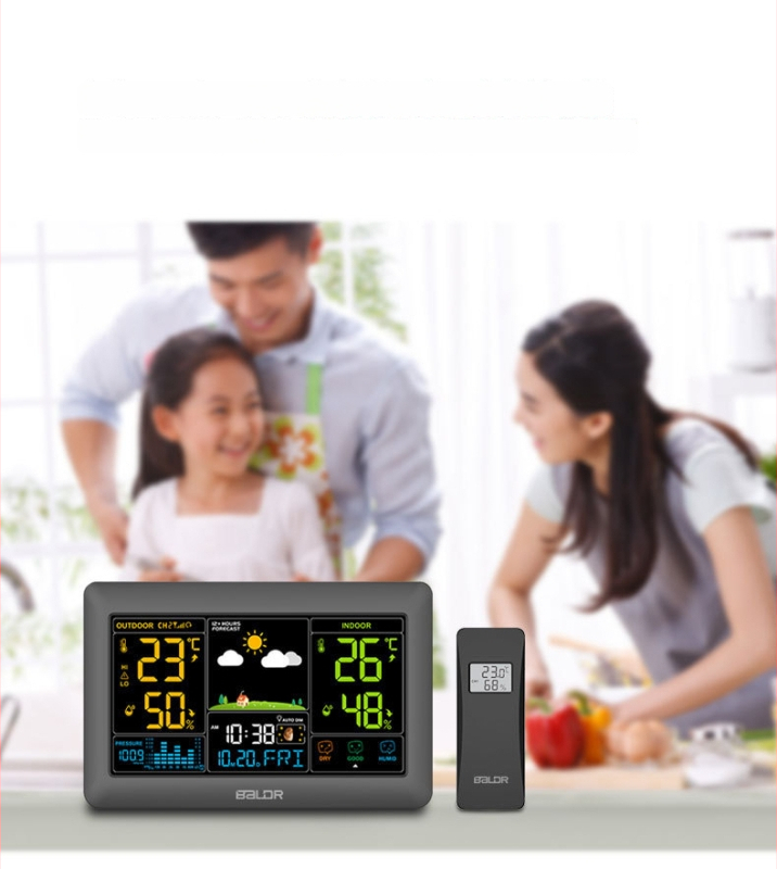 BALDR метеорологична станция E0388WST2H2PR-V4 - измерва температура и влажност, часовник за прогнозата на времето