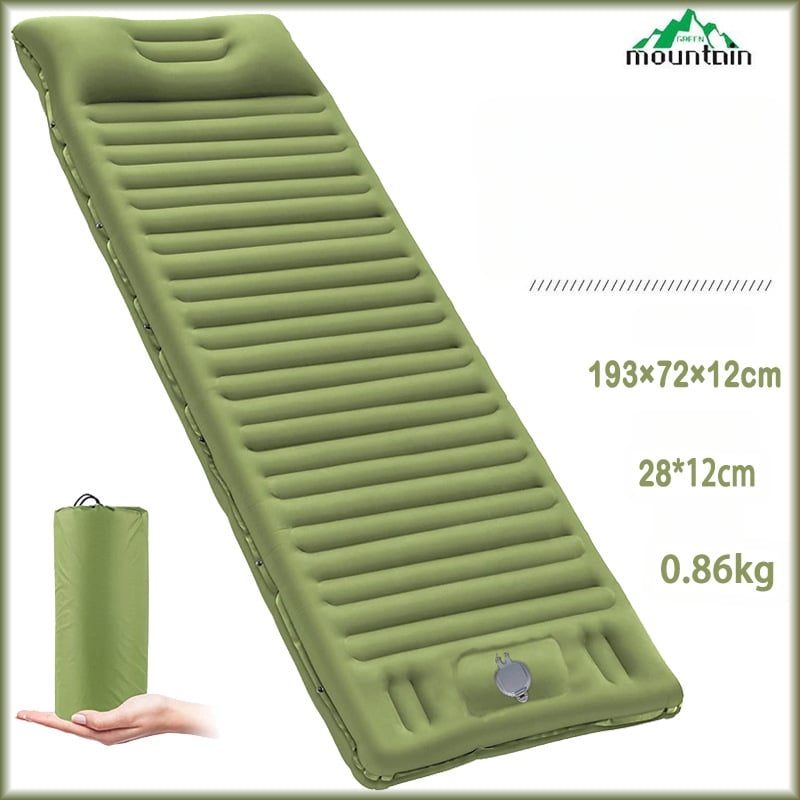 Kültéri felfújható ágy húzóhevederrel; hordozható kemping- és autóhasználatra alkalmas levegő matrac; tömeg 0,86 kg; maximális terhelés 200 kg; felső felület 40D nylon TPU