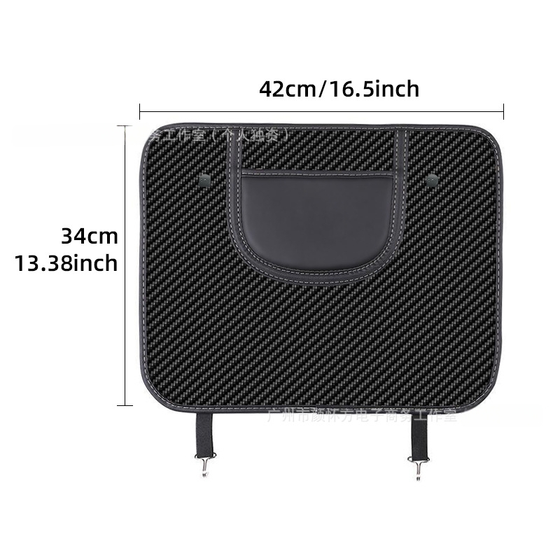 Protecție pentru spatele scaunului auto, potrivire universală, model fibră de carbon, material oțel inoxidabil, imprimare a logo-ului