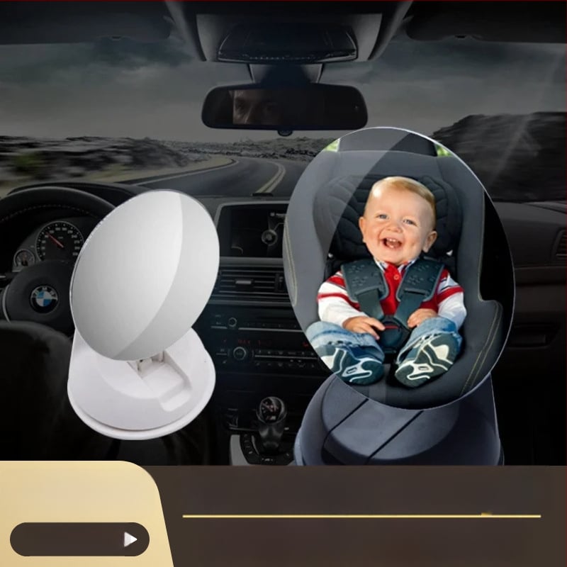 Justauto Jiantu Oglindă de observare a bebelușului pentru scaunul din spate al mașinii, mică, rotundă, cu ventuză