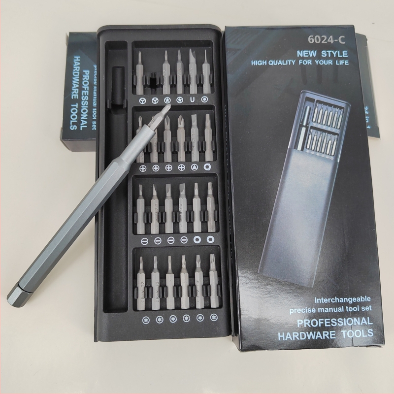 25-в-1 комплект отвертки за дома за разглобяване и ремонт на компютри и мобилни устройства — прецизен инструментален набор, изработен от хром-ванадий стомана (Cr-V)