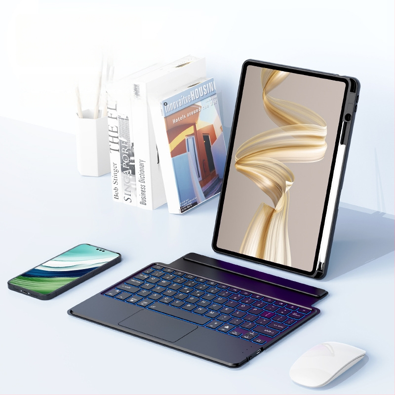 Vezeték nélküli mágneses felosztott billentyűzet Honor táblagépekhez – Bluetooth, hét színű háttérvilágítás, ergonomikus, testreszabható logó