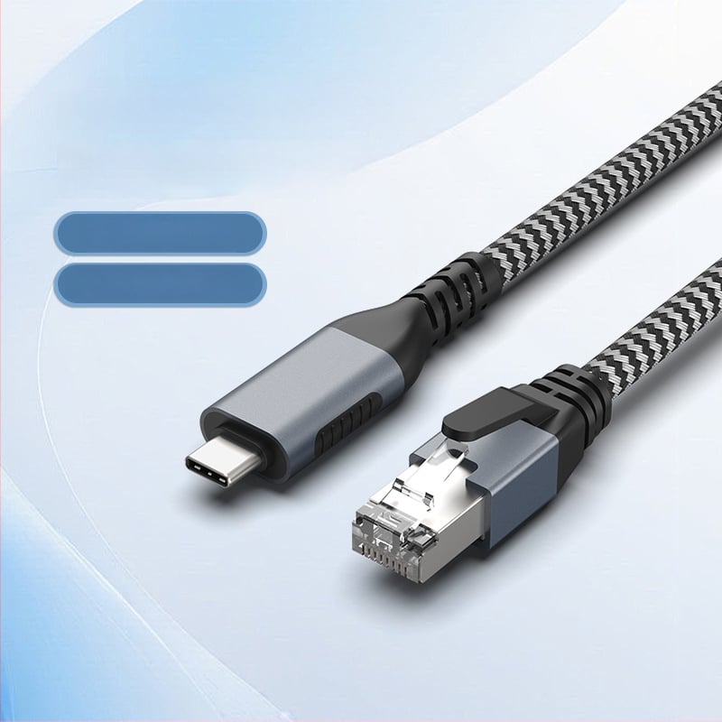Type-C to RJ45 Gigabit Ethernet adapter — Szövött kábel, Windows 7 kompatibilis, Modell L003-53E-UTP-C2.0M