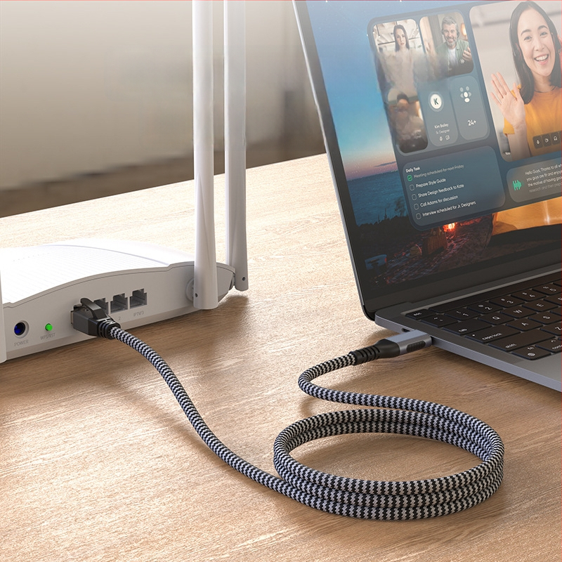 Type-C to RJ45 Gigabit Ethernet adapter — Szövött kábel, Windows 7 kompatibilis, Modell L003-53E-UTP-C2.0M