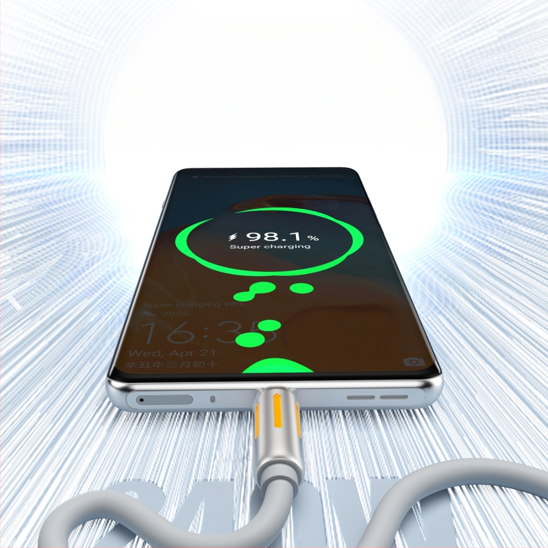 Selerwin USB-C adatkábel folyékony szilikonból, E-Maker chip, biztonságos gyors töltés