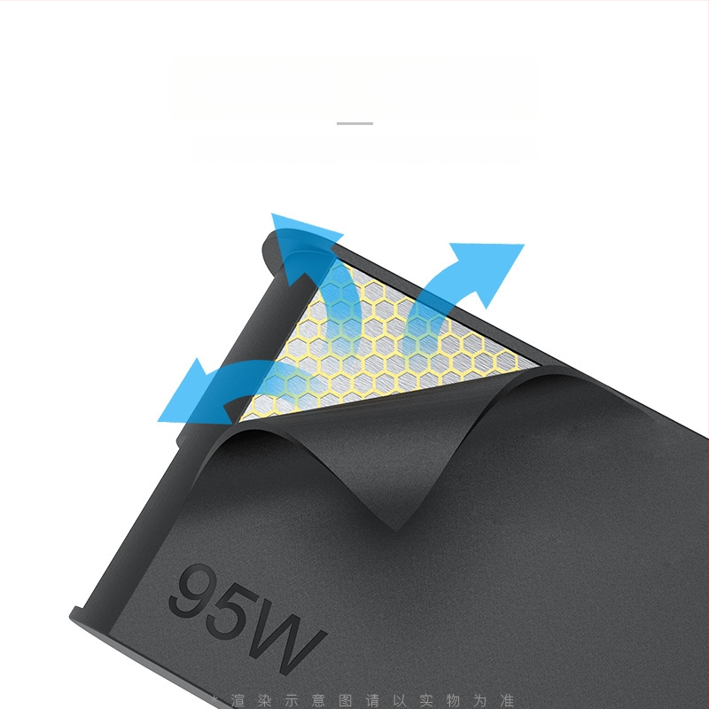 VERCOM A1762 USB-C 95W зарядно за лаптопи Lenovo, 20V/4.75A, вход 100-240V