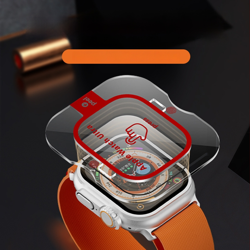 YOT temperēta stikla ekrāna aizsargs Apple Watch Ultra 2 — ātra uzstādīšana bez putekļiem