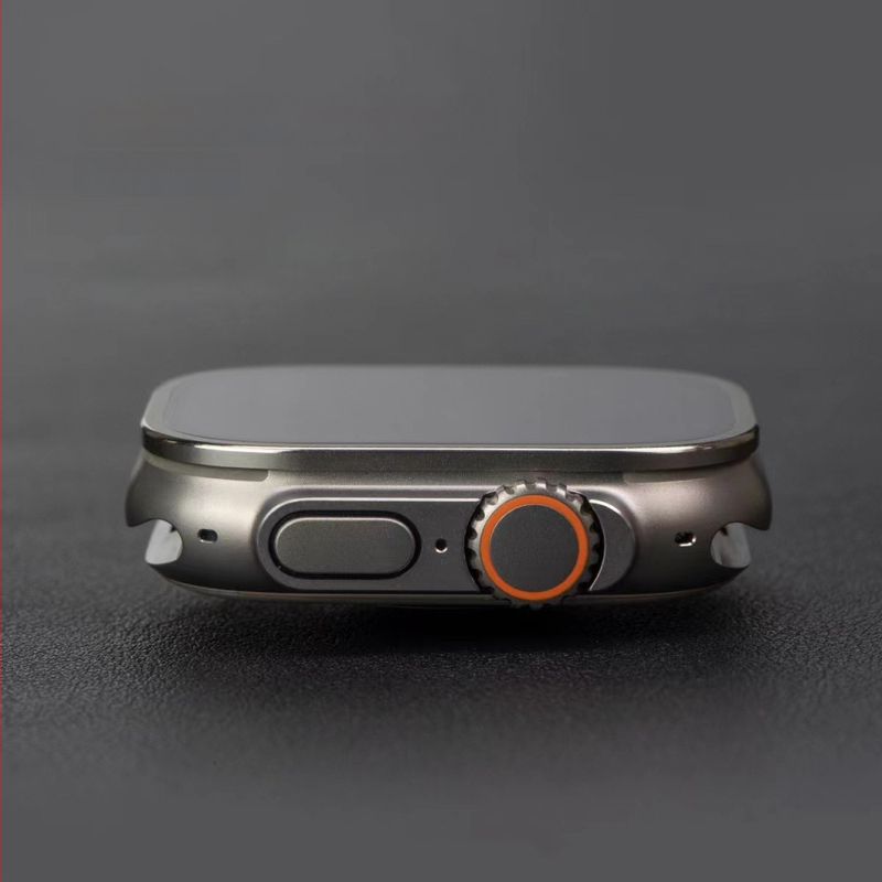 Apple Watch Ultra titāna sakausējuma aizsargrāmis ar rūdīta stikla aizsargu Top Sticker