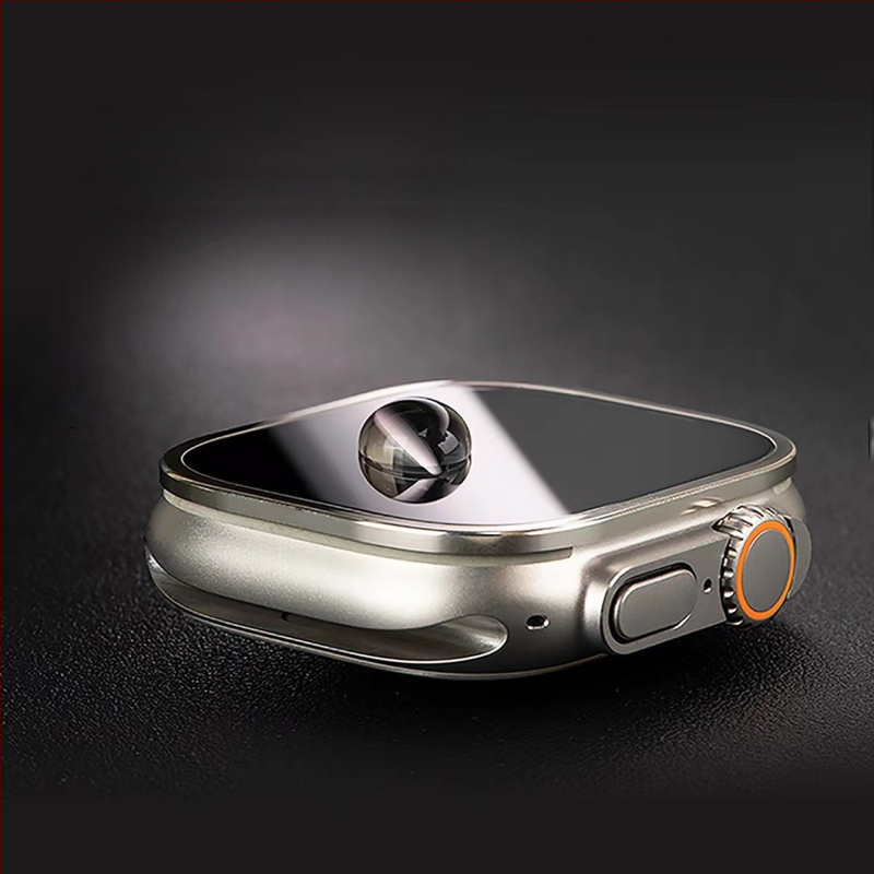 Apple Watch Ultra titāna sakausējuma aizsargrāmis ar rūdīta stikla aizsargu Top Sticker