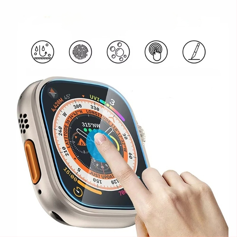 Apple Watch Ultra 2 49mm képernyővédő – edzett üveg, előoldali fólia, teljes képernyő, magas felbontás, anti-ujjlenyomat