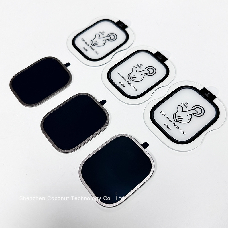 Temperētā stikla ekrāna aizsargs Apple Watch Ultra 2 ar metāla rāmi