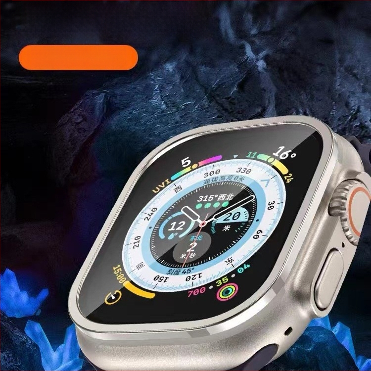 Apple Watch Ultra temperatētā stikla ekrāna aizsargs ar titāna sakausējuma rāmi