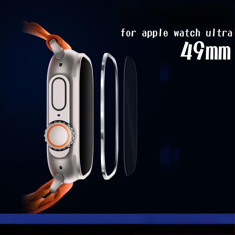 Apple Watch Ultra temperatētā stikla ekrāna aizsargs ar titāna sakausējuma rāmi