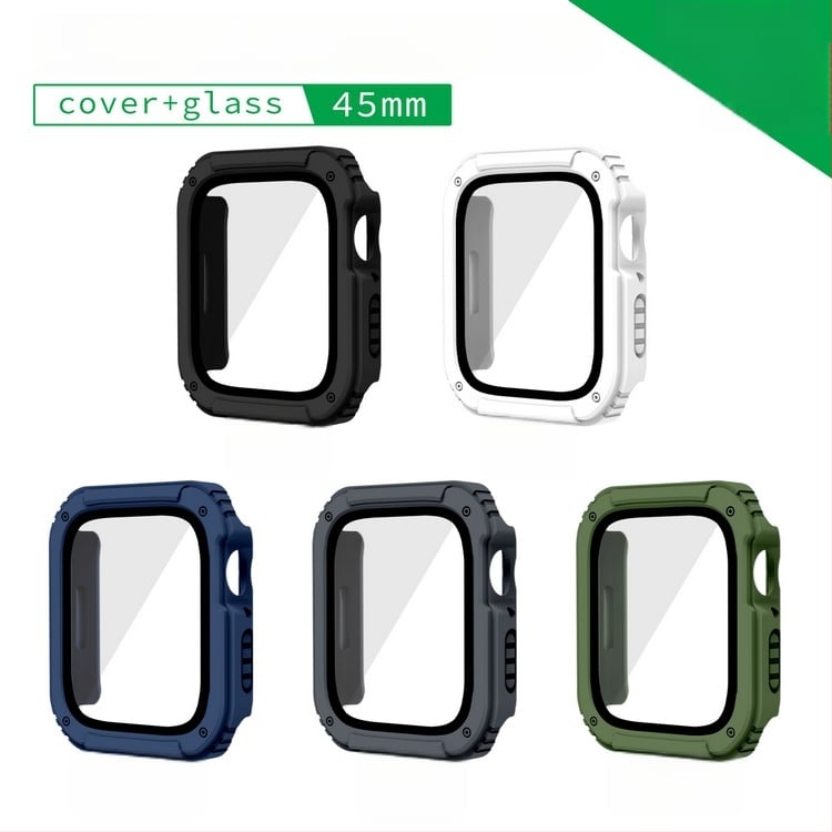 Apple Watch apsauginė dėžutė su TPU+PC ir grūdinta plėvele, All-in-One šarvas, suderinama su 5678