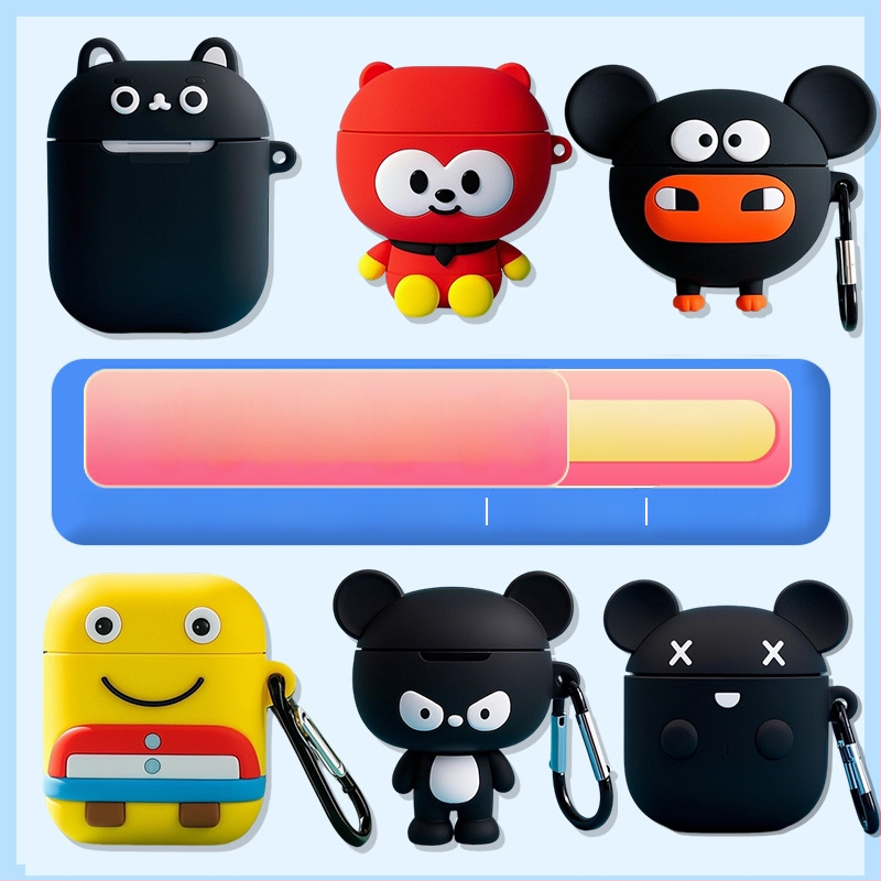 AirPods lietas Bluetooth austiņām — PVC materiāls, 3D karikatūras IP dizains, saderīgs ar Apple, pielāgojams