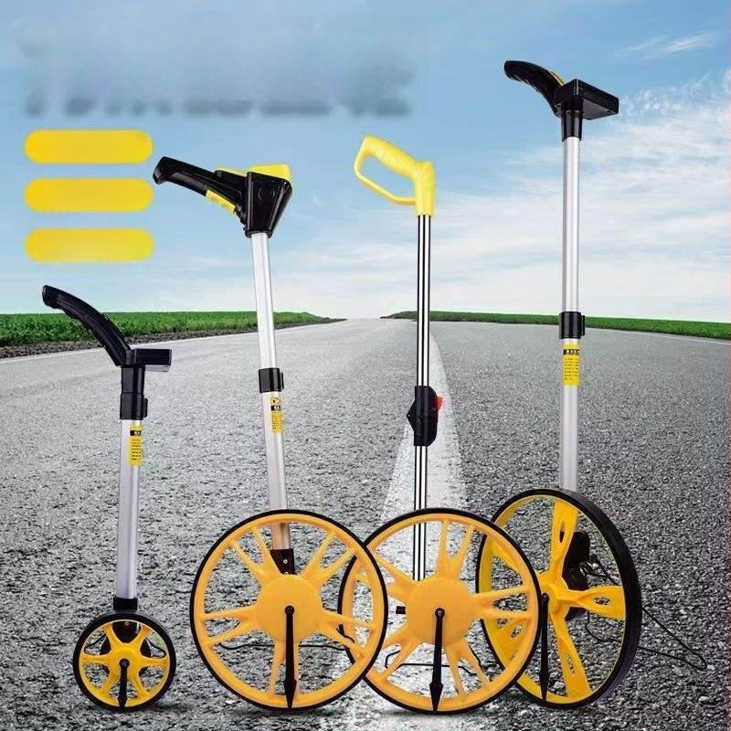 Kézi görgős távolságmérő készülék mechanikus-elektronikus digitális kijelzővel, mérnöki alkalmazásokhoz kültéren