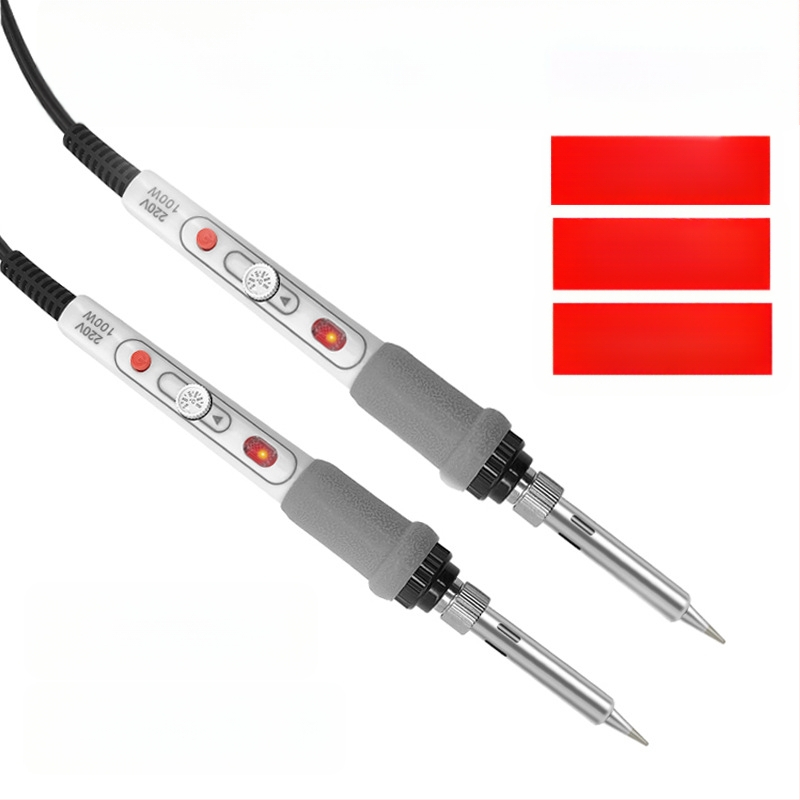 100W lituoklis su įjungikliu, 220V, pramoninės kokybės, pastovia temperatūra, komplektas