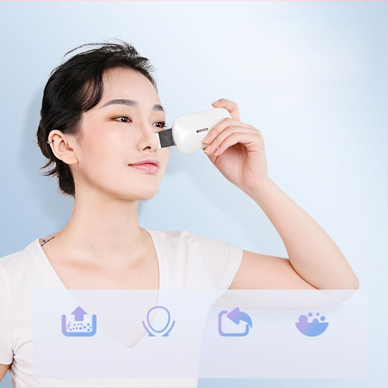 TOUCHBeauty aparat ultrasonor pentru curățare facială și eliminare a punctelor negre — portabil, rezistent la apă IPX8, baterie încorporată 300–500 mAh