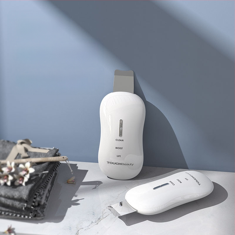 TOUCHBeauty aparat ultrasonor pentru curățare facială și eliminare a punctelor negre — portabil, rezistent la apă IPX8, baterie încorporată 300–500 mAh