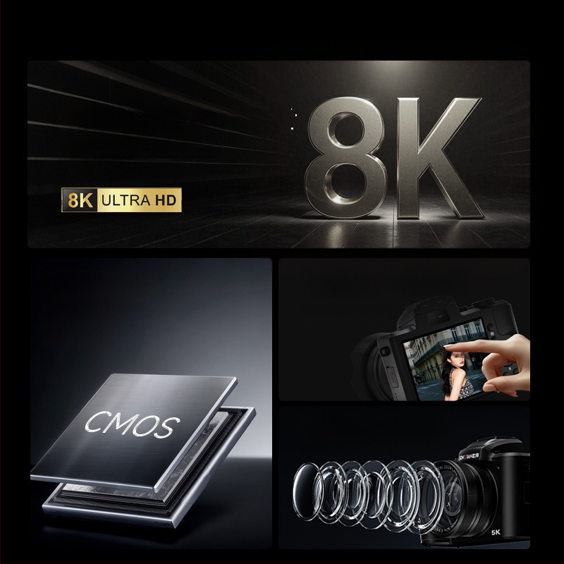 8K tükör nélküli kamera Wi‑Fi-vel, periszkópos zoom objektív, CMOS szenzor 48 MP