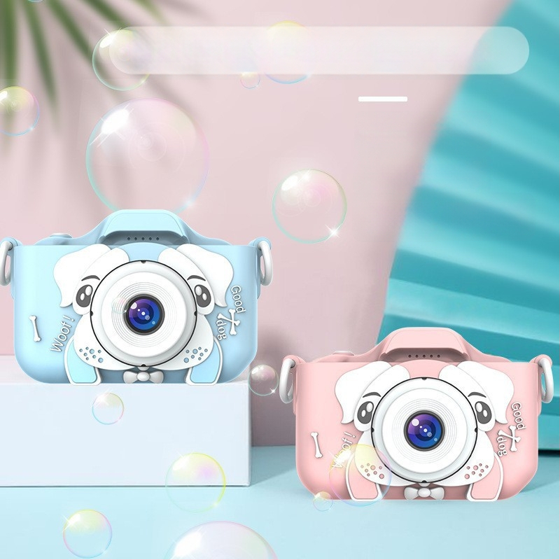 Gyerekeknek készült digitális kamera, mini DSLR-stílusú dupla kamera HD felvételekhez és fényképezéshez, modell I5-99; 2.0-inch LCD; TF-kártya tárhely; <1 MP; ABS szilikon ház