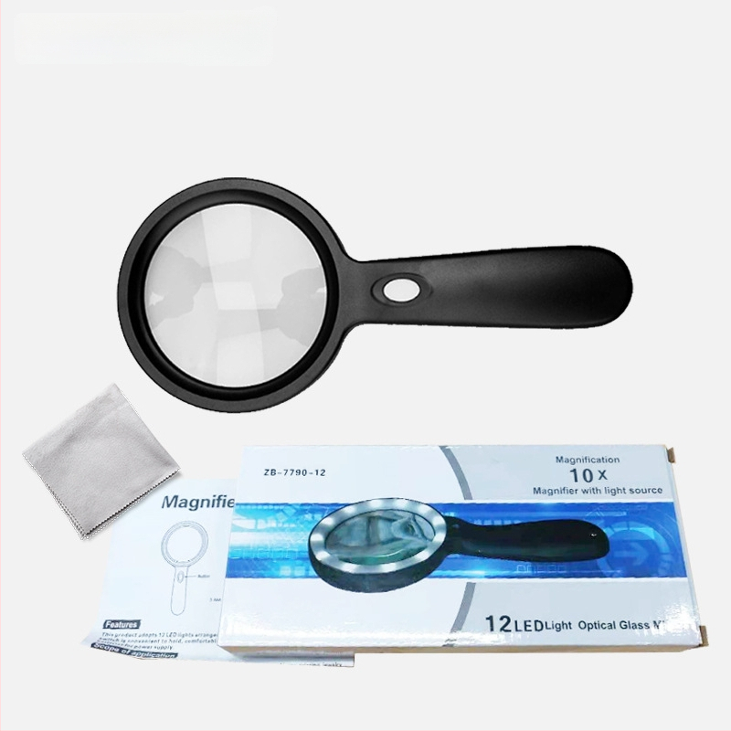 Chuda ръчна лупа за четене на възрастни, 10x HD леща