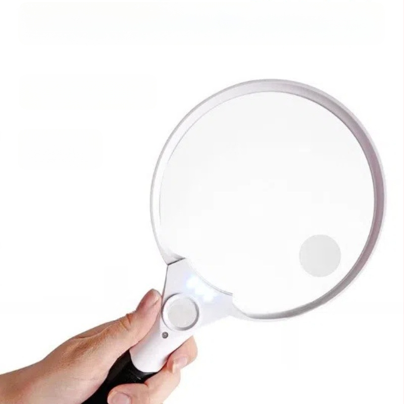 Ance ръчна лупа с 3 LED светлини, увеличение 2x/4x/25x, многофункционална за четене и преглед