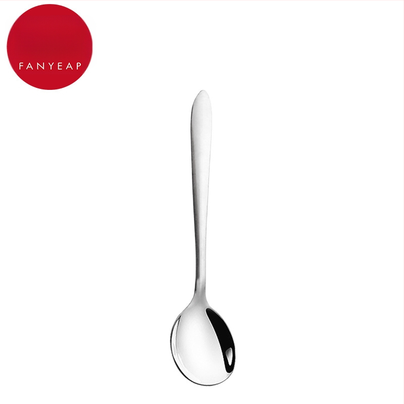 Lingură din oțel inoxidabil Fan yi pentru adulți, stil simplu, lingură pentru desert și supă