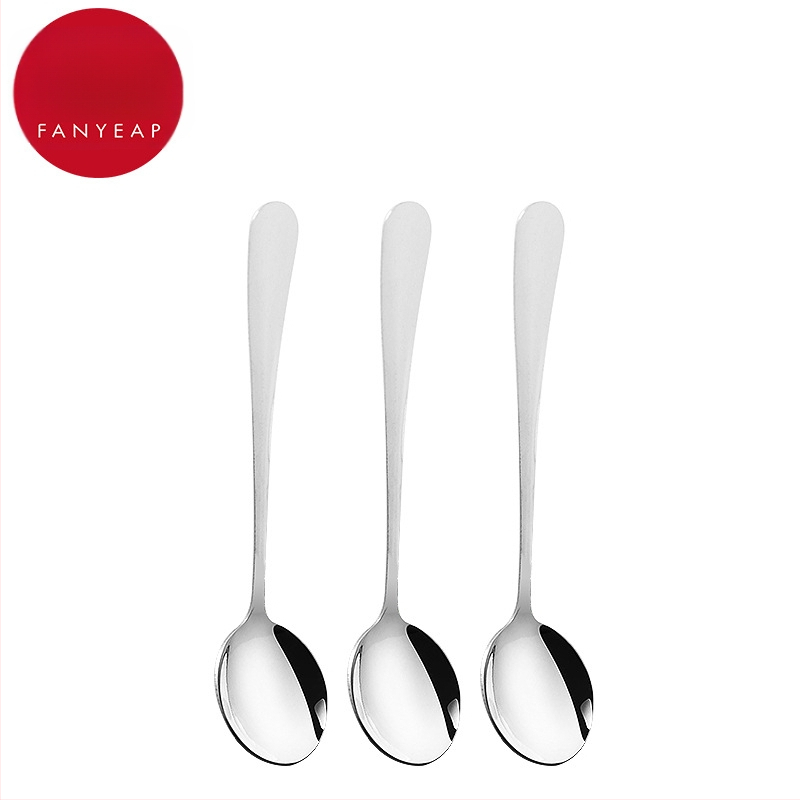 Lingură din oțel inoxidabil Fan yi pentru adulți, stil simplu, lingură pentru desert și supă