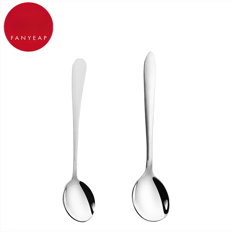 Lingură din oțel inoxidabil Fan yi pentru adulți, stil simplu, lingură pentru desert și supă