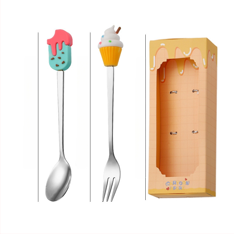 Set tacâmuri din oțel inoxidabil pentru copii – stil drăguț, model cartoon, lustruire oglindă