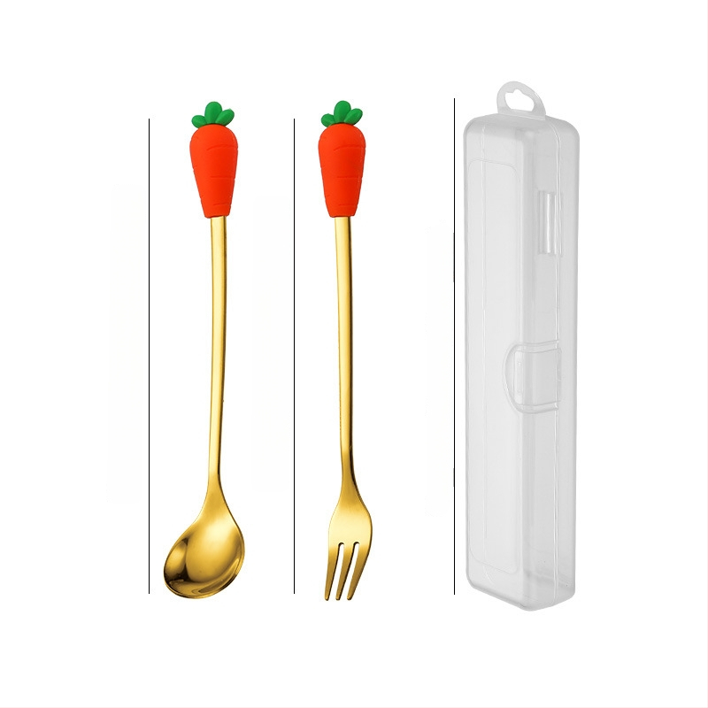 Set tacâmuri din oțel inoxidabil pentru copii – stil drăguț, model cartoon, lustruire oglindă