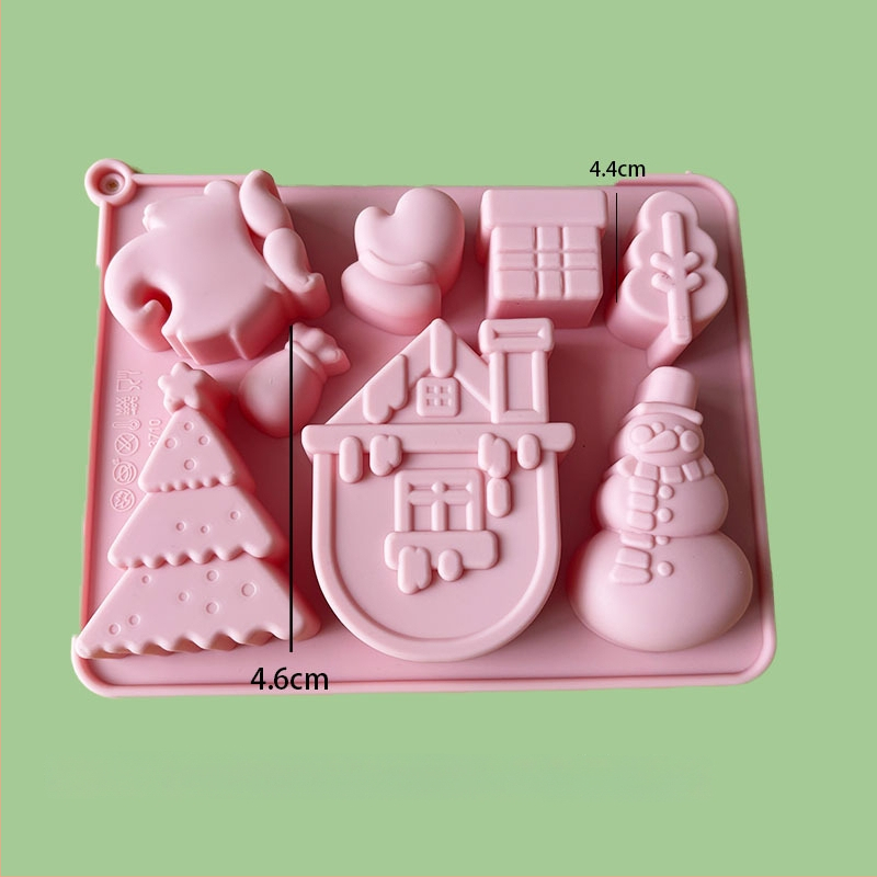 Formă din silicon pentru Moș Crăciun și Brad – Multifuncțională pentru cofetărie, mousse de ciocolată, lumânare, ipsos și săpun