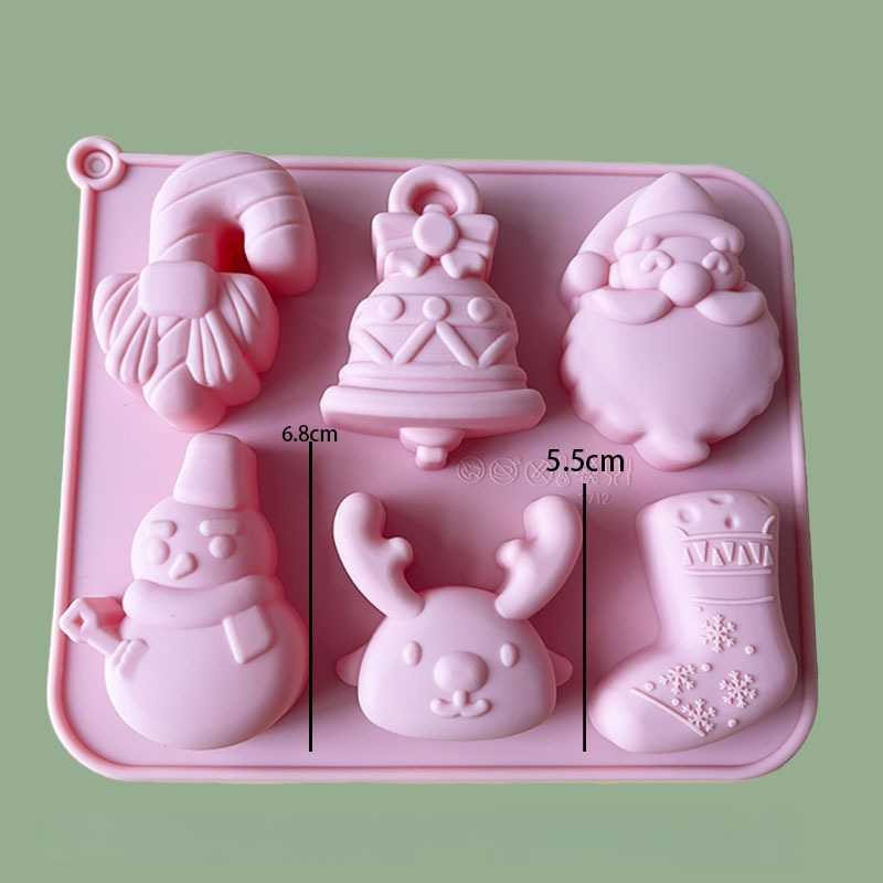 Formă din silicon pentru Moș Crăciun și Brad – Multifuncțională pentru cofetărie, mousse de ciocolată, lumânare, ipsos și săpun